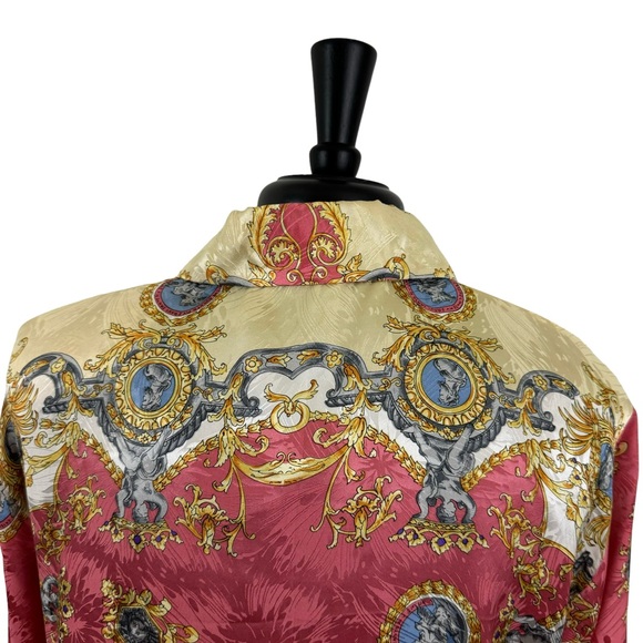 * Vintage German Button Down Blouse Versailles Royal Elegant 100% Silk & Acetate - Picture 6 of 17
